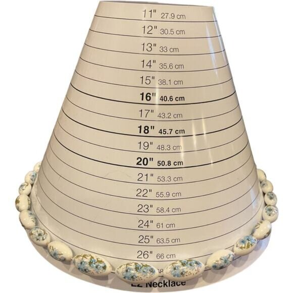 Vintage Floral Cosmos Ceramic Bead Necklace With Gold-Tone Clasp - Picture 4 of 4